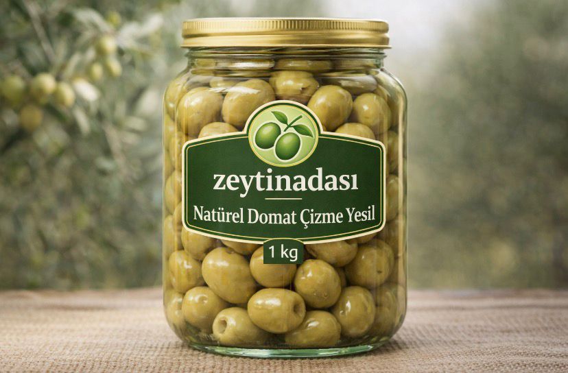 WhatsApp Image 2026-03-10 at 00.39.11 (1) Zeytinadası Natürel Domat Çizme Yeşil Zeytin (1 kg) - Görsel 1